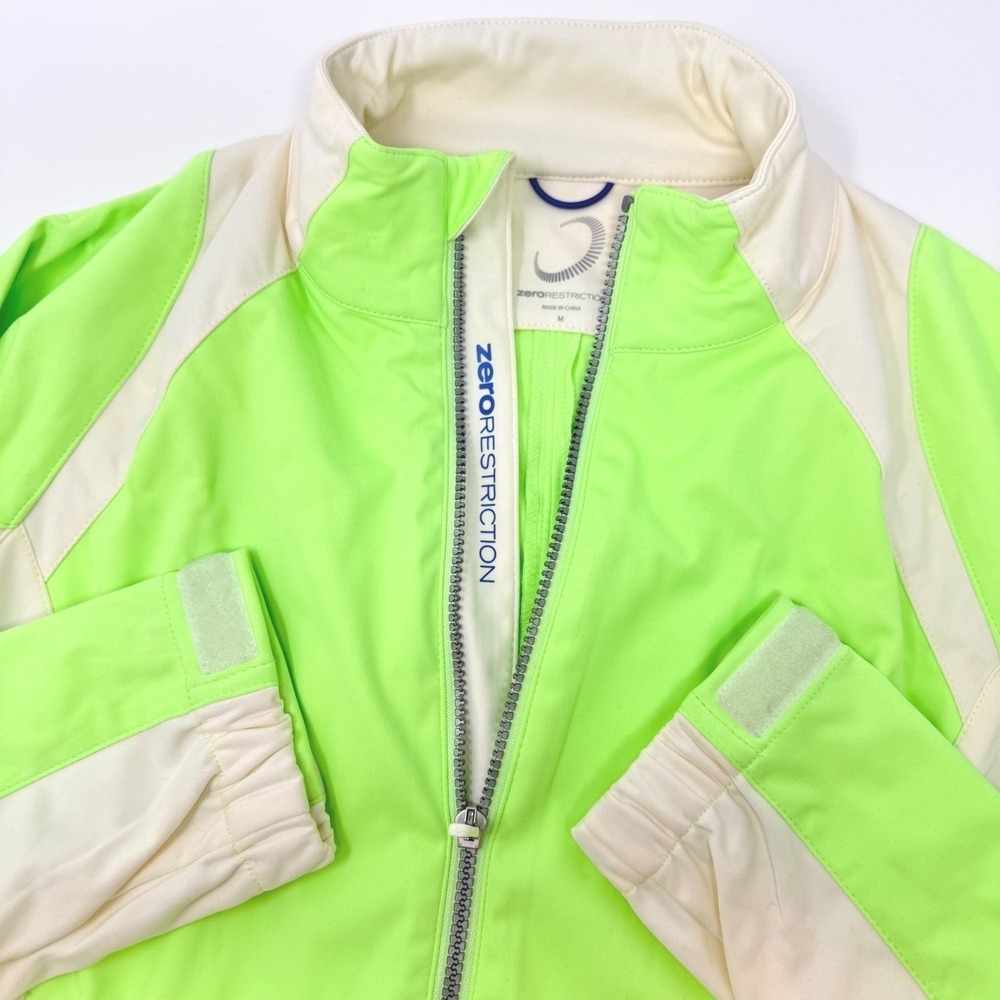 Zero Restriction Womens Medium Lime Green Full Zip Golf Jacket Colorblock‎